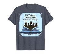 I Personaggi immaginari Sono Migliori degli Amanti dei Libri di Persone Reali Maglietta, Uomo, Pervinca, 4XL