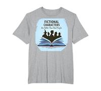 I Personaggi immaginari Sono Migliori degli Amanti dei Libri di Persone Reali Maglietta, Uomo Taglie Grandi, Grigio Melange, 6X Tall