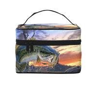 I pesci vanno a pescare, Borsa per il trucco Borsa per cosmetici Borsa da toilette da viaggio portatile Astuccio per matite Astuccio da toilette