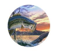 I pesci vanno a pescare, tappetino per mouse rotondo, tappetino per mouse con base in gomma antiscivolo da 8 pollici