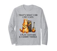 I Pet Cats Play Guitars And I Know Things Funny Guitarist Maglia a Manica