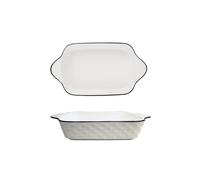 I piatti in ceramica a forma di speciale irregolare sono semplici, creativi e squisiti vassoi da forno a forma di diamante