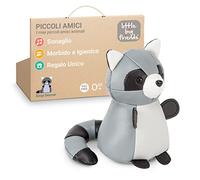 I Piccoli amici di Little Big Friends Tiny Friends | Sonagli per bambini | Animale morbido | Facile da pulire | Decorazione per la cameretta | Denver il procione