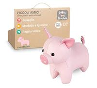 I Piccoli amici di Little Big Friends Tiny Friends | Sonagli per bambini | Animale morbido | Facile da pulire | Decorazione per la cameretta | Leo il maiale