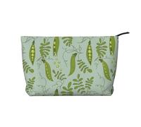 I piselli verdi lasciano il blu, Borsa per cosmetici in velluto a coste Borsa per il trucco Borsa da viaggio portatile