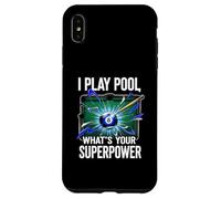 I Play Pool What's Your Superpower 8 Ball Billiards Player Custodia per iPhone XS Max