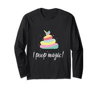 I Poop Magic Unicorn Rainbow Pop Maglia a Manica