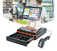 I POS touchscreen con scanner di codici a barre e stampanti per ricevute sono ideali per i settori della vendita al dettaglio e della ristorazione.(White)