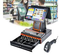 I POS touchscreen con scanner di codici a barre e stampanti per ricevute sono ideali per i settori della vendita al dettaglio e della ristorazione.(Black)