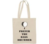 I Prefer The Bass Drummer - Borsa tote in cotone naturale, colore: Bianco