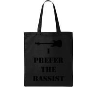 I Prefer The Bassist - Borsa tote in cotone ecologico naturale, colore: Nero, Nero , Taglia unica