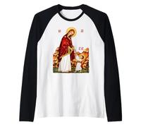 I Primi Passi di Cristo - Icona ortodossa della Theotokos Maglia con Maniche Raglan