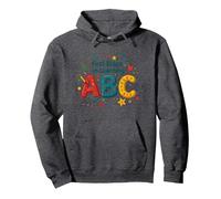 I Primi Passi per Imparare ABC Felpa con Cappuccio, Unisex per Adulti, Grigio Scuro, XL