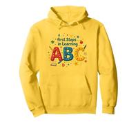 I Primi Passi per Imparare ABC Felpa con Cappuccio, Unisex per Adulti, Limone, L