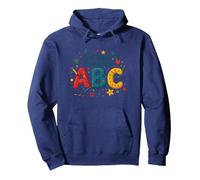 I Primi Passi per Imparare ABC Felpa con Cappuccio, Unisex per Adulti, Navy, L