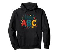 I Primi Passi per Imparare ABC Felpa con Cappuccio, Unisex per Adulti, Nero, L