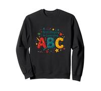 I Primi Passi per Imparare ABC Felpa, Unisex per Adulti, Nero, L
