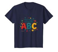 I Primi Passi per Imparare ABC Maglietta, Bambini, Navy, 4 Anni
