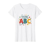 I Primi Passi per Imparare ABC Maglietta, Donna, Bianco, L
