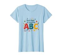 I Primi Passi per Imparare ABC Maglietta, Donna, Celeste, L