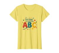 I Primi Passi per Imparare ABC Maglietta, Donna, Limone, XL