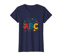 I Primi Passi per Imparare ABC Maglietta, Donna, Navy, L