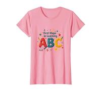 I Primi Passi per Imparare ABC Maglietta, Donna, Rosa, XL