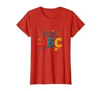 I Primi Passi per Imparare ABC Maglietta, Donna, Rosso, XL