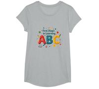 I Primi Passi per Imparare ABC Maglietta, Ragazze, Grigio Melange, L