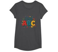 I Primi Passi per Imparare ABC Maglietta, Ragazze, Grigio Scuro, L