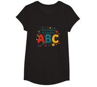 I Primi Passi per Imparare ABC Maglietta, Ragazze, Nero, L