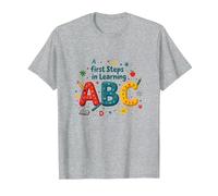 I Primi Passi per Imparare ABC Maglietta, Uomo, Grigio Melange, 6XL