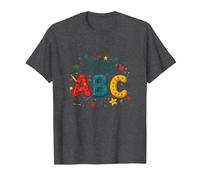 I Primi Passi per Imparare ABC Maglietta, Uomo, Grigio Scuro, 4XL