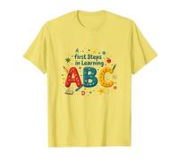 I Primi Passi per Imparare ABC Maglietta, Uomo, Limone, XXL