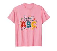 I Primi Passi per Imparare ABC Maglietta, Uomo, Rosa, XL