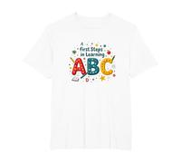 I Primi Passi per Imparare ABC Maglietta, Uomo Taglie Grandi, Bianco, 3X Tall