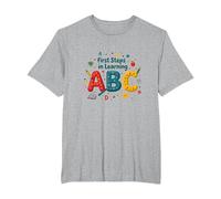 I Primi Passi per Imparare ABC Maglietta, Uomo Taglie Grandi, Grigio Melange, 4X Tall