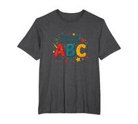 I Primi Passi per Imparare ABC Maglietta, Uomo Taglie Grandi, Grigio Scuro, 3X Tall