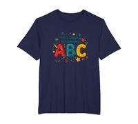 I Primi Passi per Imparare ABC Maglietta, Uomo Taglie Grandi, Navy, 3X Tall