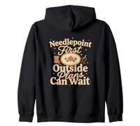 I Primi Piani Esterni di Needlepoint Possono Aspettare Il ricamatore Felpa con Cappuccio