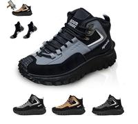 I Primi Stivali di Lavoro ortopedici Giovani Uomini, Scarpe di Sicurezza Antiscivolo a Prova di Perforazione con Supporto Arco per Lavoro, Escursionismo e all'aperto(Gray,43 EU)