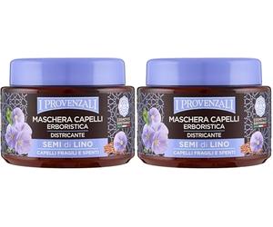 I Provenzali | Maschera Capelli Erboristica Semi di Lino, Districante, 200 ml (Confezione da 2)
