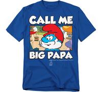 I Puffi - Chiamami Grande Papà - Maglietta A Maniche Corte Unisex Adulti - Blu