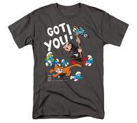 I Puffi - Gargamella E Azrael - T-Shirt Corto Da Uomo/Donna - Grigio