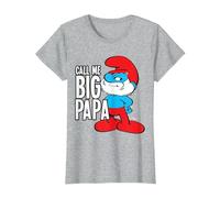 I Puffi Mi Chiamano Big Papa Maglietta, Donna, Grigio Melange, XL