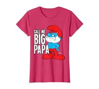 I Puffi Mi Chiamano Big Papa Maglietta, Donna, Rosso mélange, L