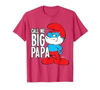 I Puffi Mi Chiamano Big Papa Maglietta, Uomo, Rosso mélange, S