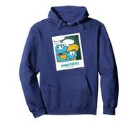 I Puffi Pesante E Puffetta Amici per Sempre Felpa con Cappuccio, Unisex per Adulti, Navy, S