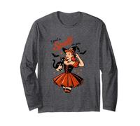 I Put A Spell On You Strega Cat Halloween Maglia a Manica