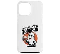 I Put The Boo In Bourbon Lovers Divertente Halloween Ghost Booze Custodia per iPhone 13 Pro Max